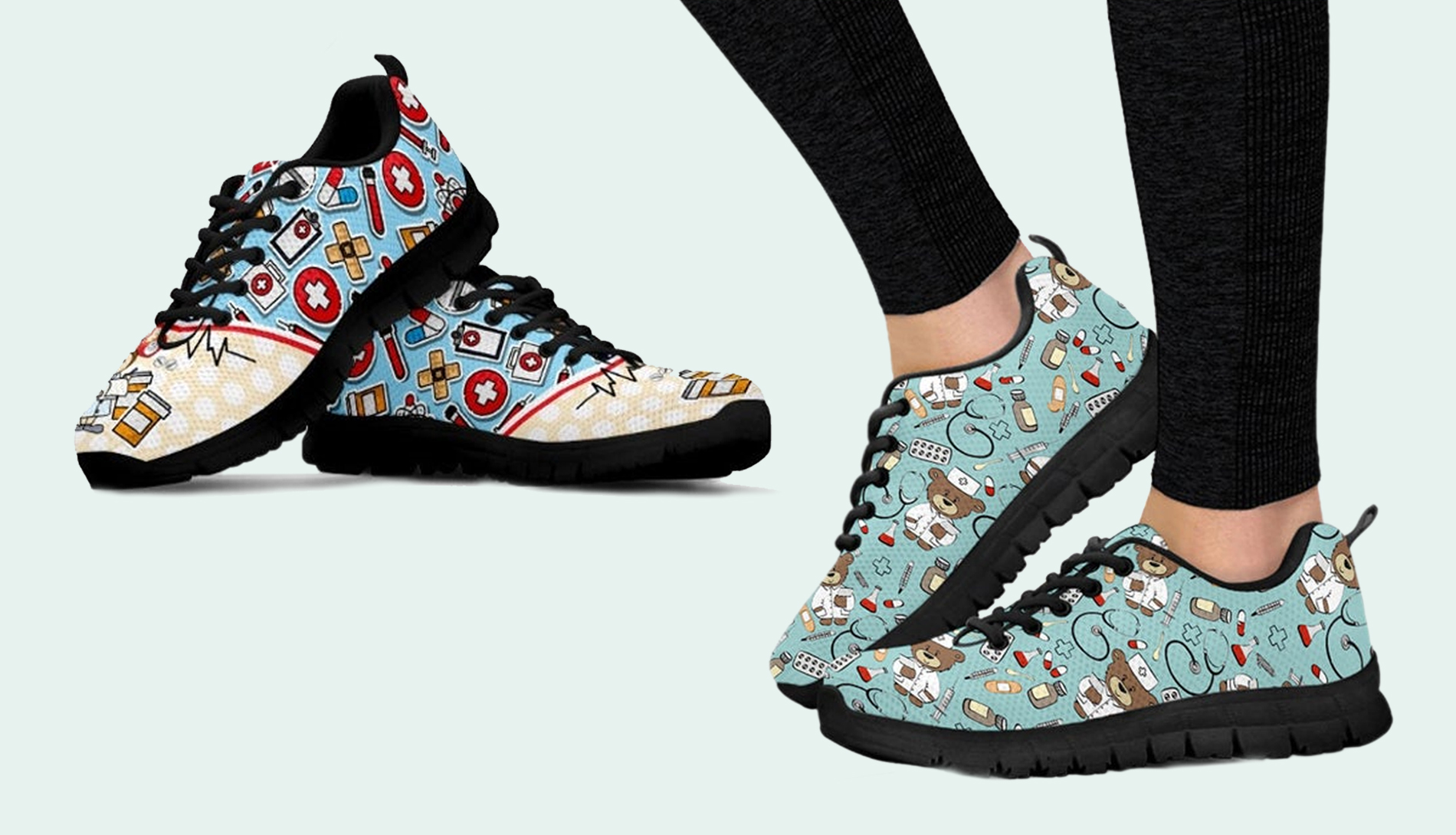 Hoe leuk zijn deze? - sneakers met toffe medische prints voor zorgmedewerkers | FloorZorgt.nl