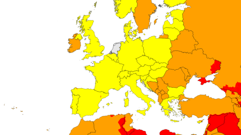 kaart-europa-reisadvies