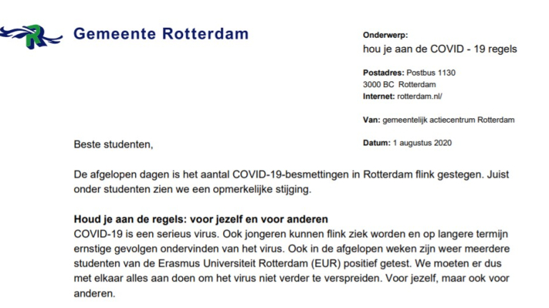 brief-rotterdam-burgemeester-studenten-corona-aboutaleb