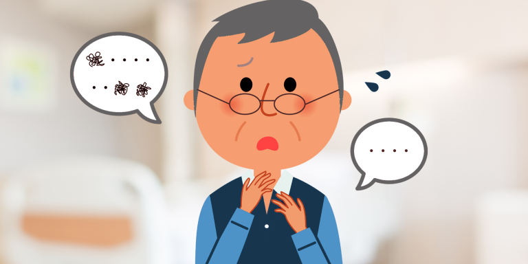 Verpleegkundige letterbord afasie uiten